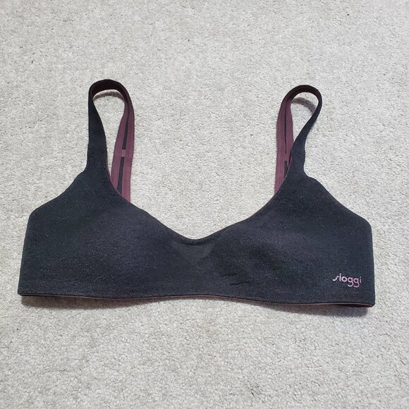 SLOGGI 2 Pack Bundle of Oxygene Infinite T-Shirt Soft Bras Ivory Black Womens XS - Picture 9 of 16